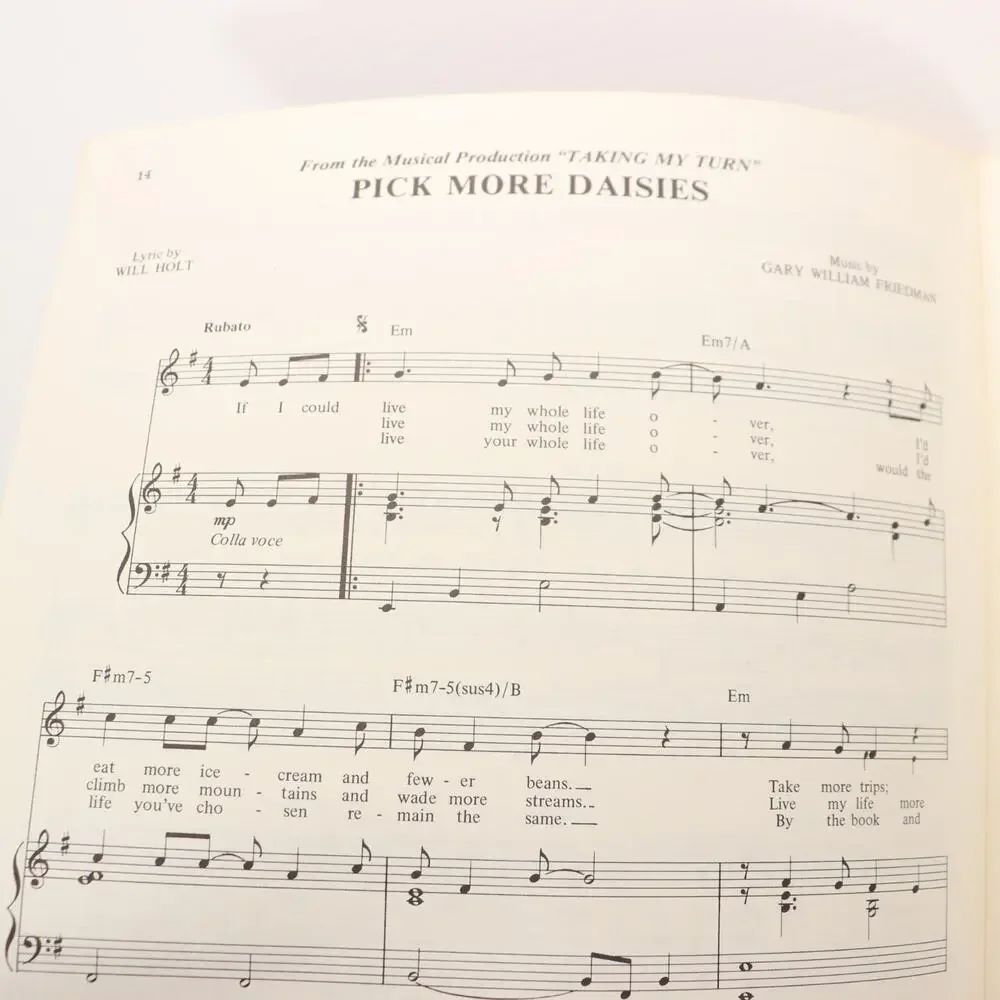 Taking My Turn for Piano Vocal Sheet Music Chords Lyrics Musical 8 Songs Book